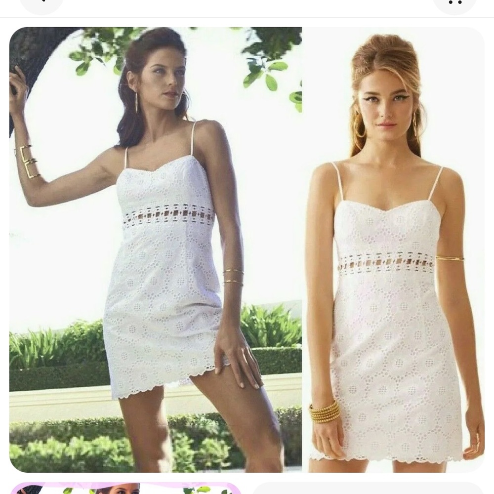 - NWNT Lilly Pulitzer Sheena Eyelet Lace Cut‎ Out mini Dress bridal resort ez 8